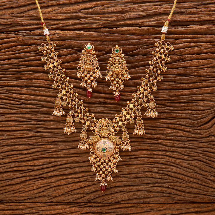 Antique South Indian Necklace With Gold Plating 220923