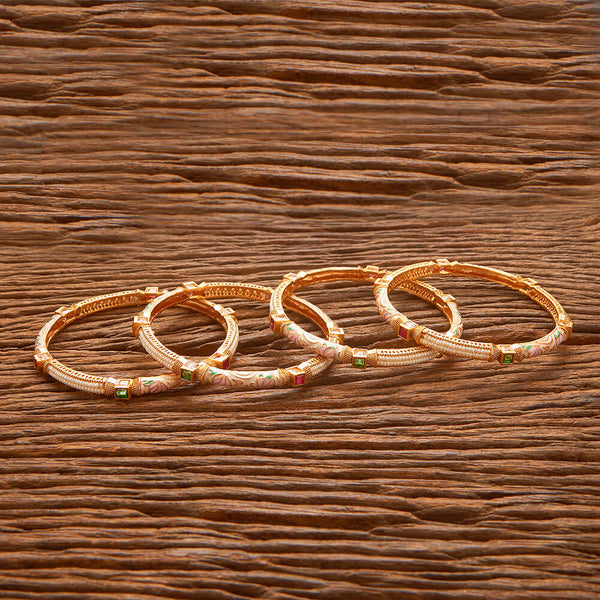 Antique Meenakari Bangles With Matte Gold Plating 220952