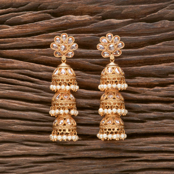 Antique Triple Jhumki With Gold Plating 221017