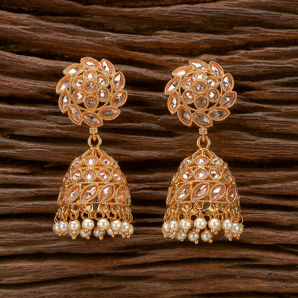 Antique Moti Jhumki With Gold Plating 221266