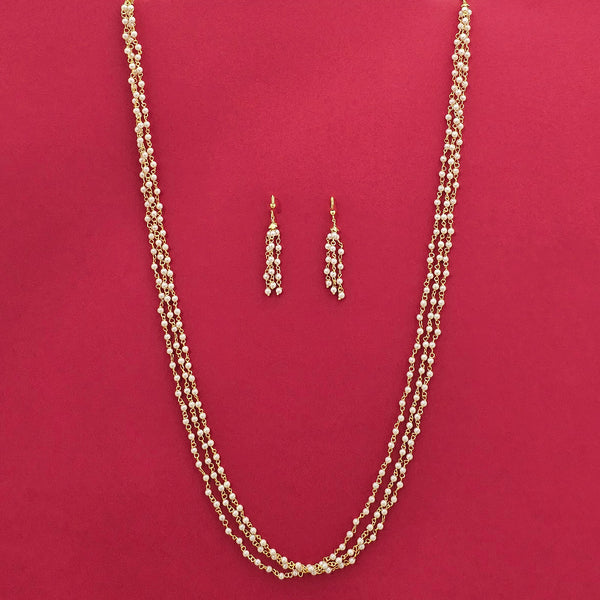 221420 Antique 3 Line Necklace With Gold Plating