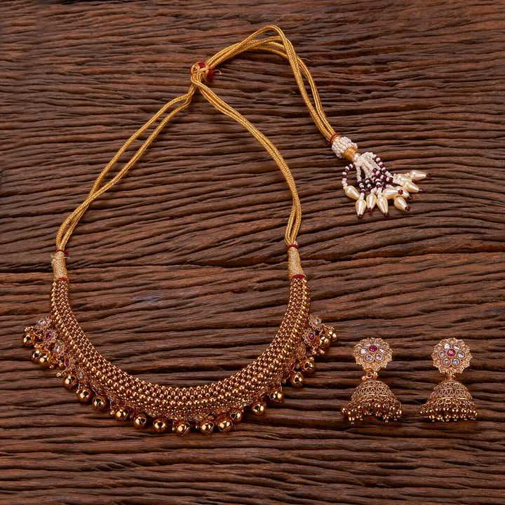 Antique Mala Necklace With Gold Plating 221449