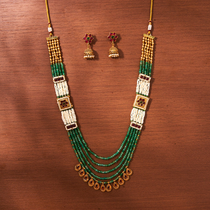 Antique Mala Necklace With Gold Plating 221550