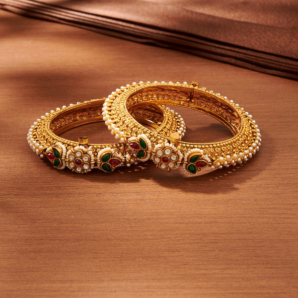 Antique Openable Bangles With Gold Plating 221602