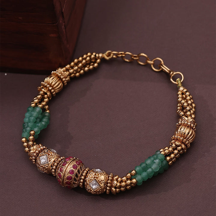 Antique Adjustable Bracelet With Gold Plating 221634