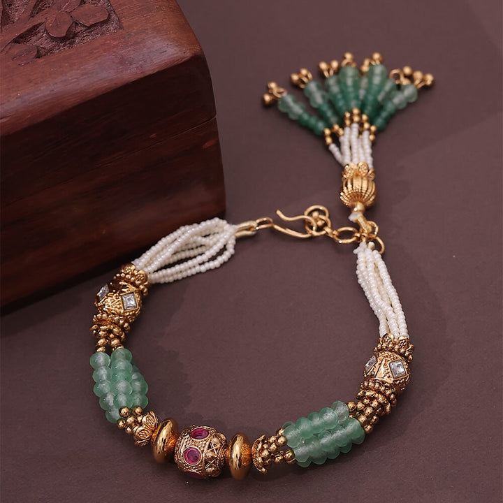 Antique Adjustable Bracelet With Gold Plating 221635