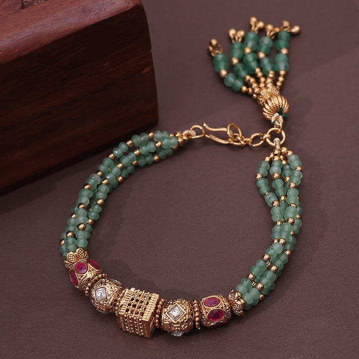 Antique Adjustable Bracelet With Gold Plating 221636