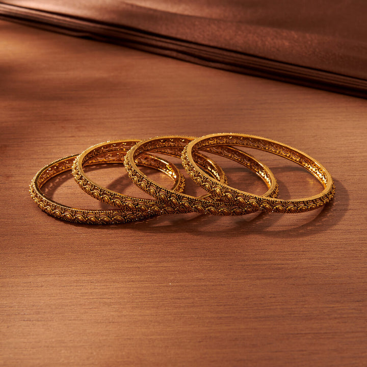 Antique Plain Gold Bangles With Gold Plating 221647