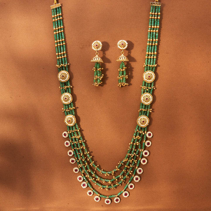 AntiqueMoti Mala Necklace With Gold Plating 221771