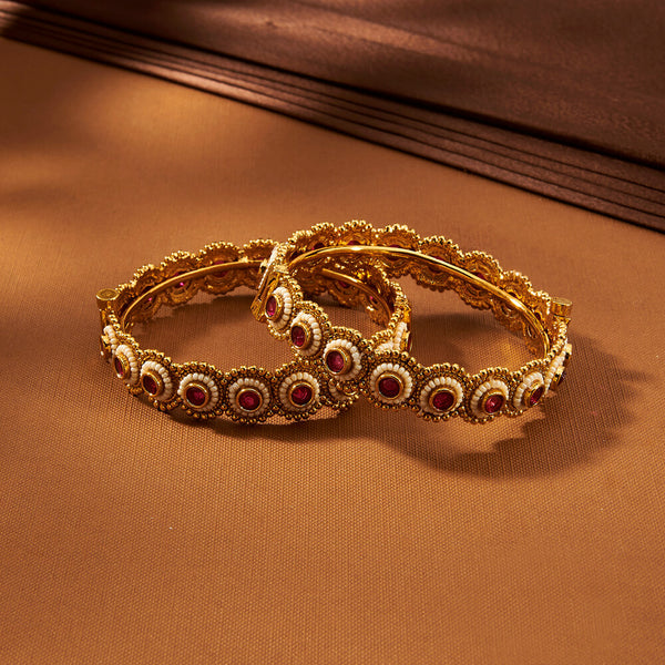 Antique Openable Bangles With Gold Plating 221772