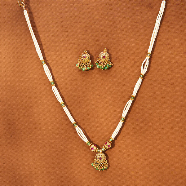 Antiquemoti Mala Necklace With Gold Plating 221784