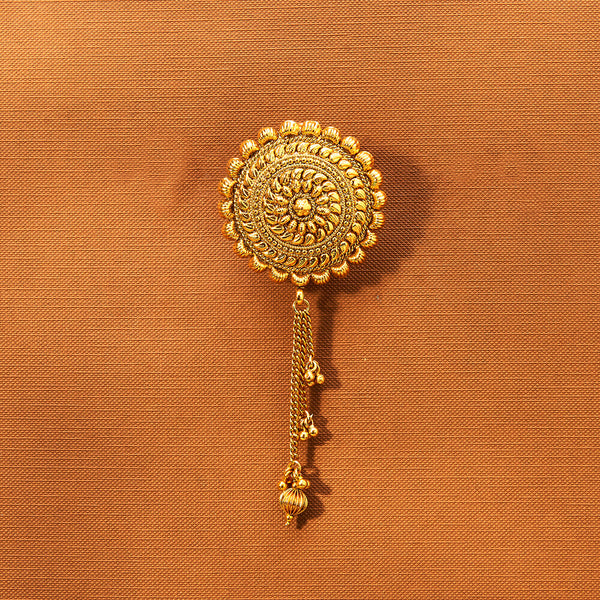 Antique Plain Gold Brooch With Gold Plating 221836