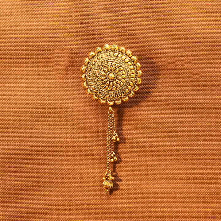 Antique Plain Gold Brooch With Gold Plating 221836