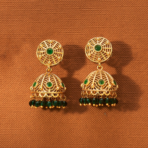 Antique Jhumki With Gold Plating 221843