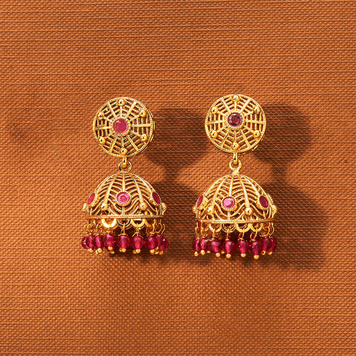 Antique Jhumki With Gold Plating 221843