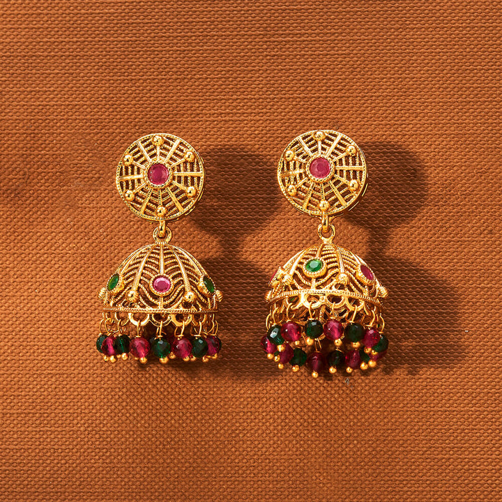 Antique Jhumki With Gold Plating 221843