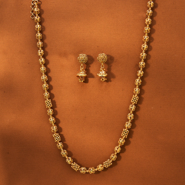 221866 Antique Mala Necklace With Gold Plating