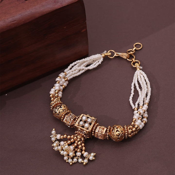 Antique Adjustable Bracelet With Gold Plating 221869