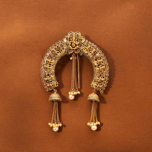 Antique Ambada Hair Brooch With Gold Plating 221880