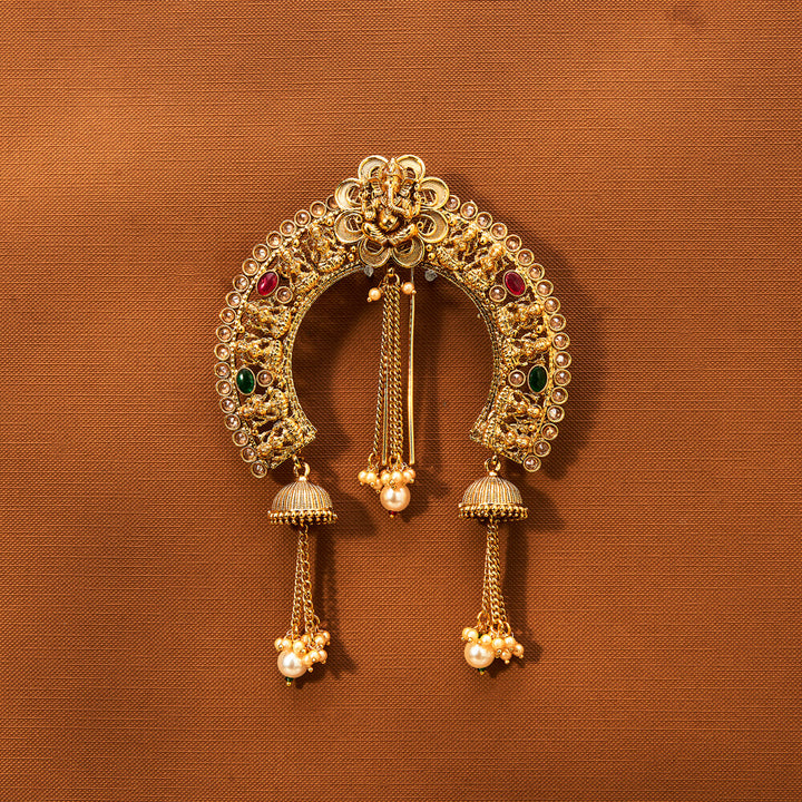 Antique Ambada Hair Brooch With Gold Plating 221880