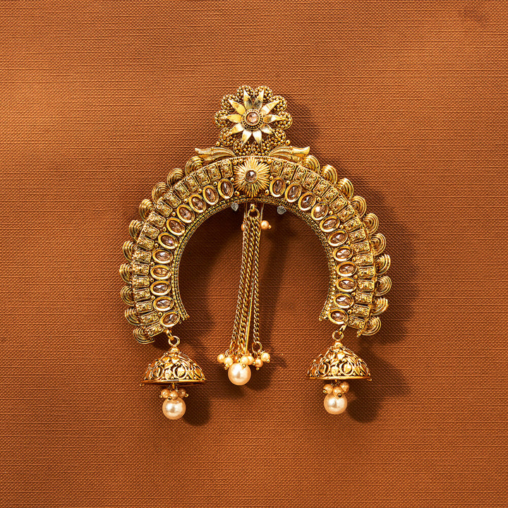 Antique Ambada Hair Brooch With Gold Plating 221882