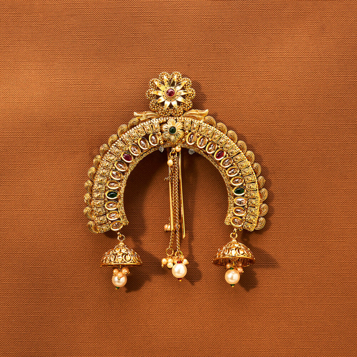 Antique Ambada Hair Brooch With Gold Plating 221882