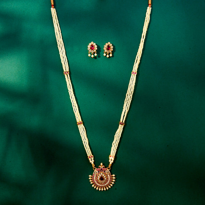 Antique Long Necklace With Gold Plating 221959