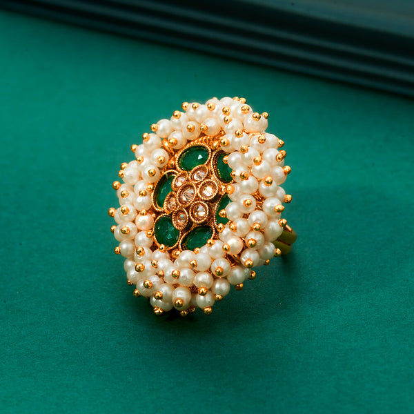 Antique Pearl Ring With Gold Plating 221985