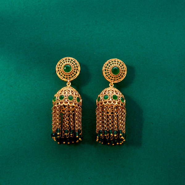 Antique Jhumki With Gold Plating 221986