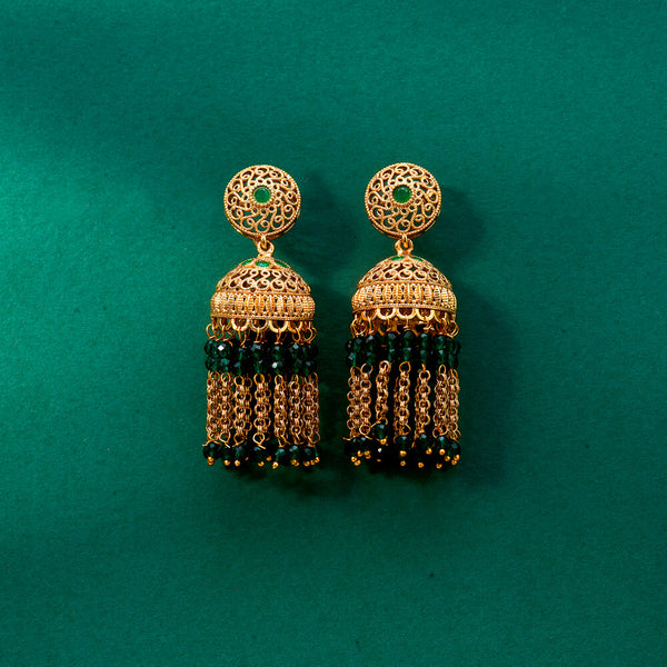 Antique Jhumki With Gold Plating 221988