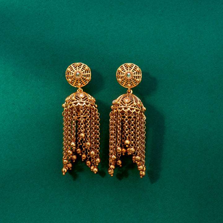 Antique Jhumki With Gold Plating 221989