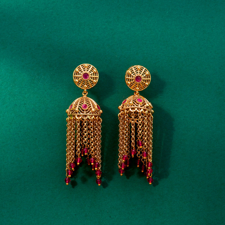 Antique Jhumki With Gold Plating 221989