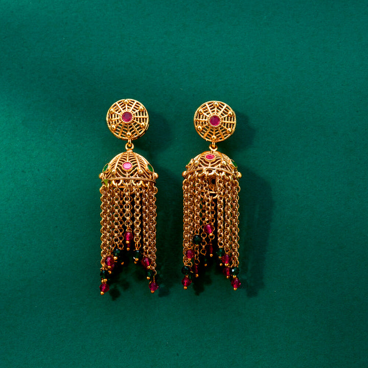 Antique Jhumki With Gold Plating 221989
