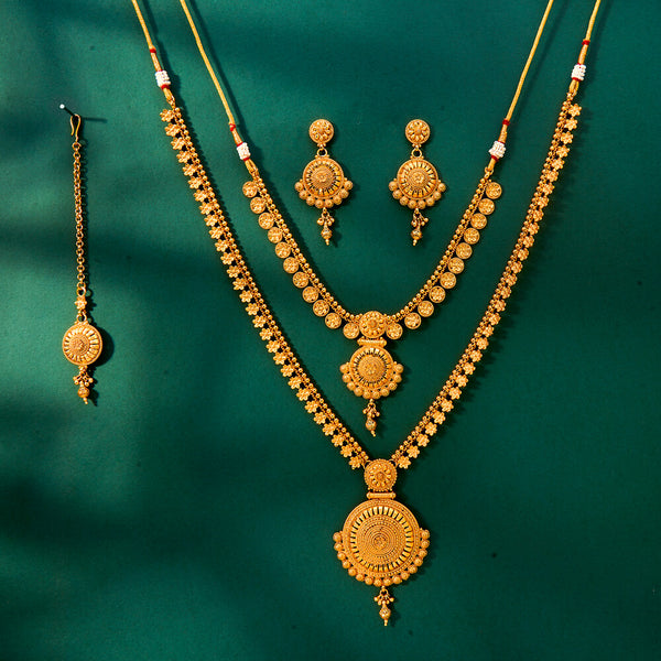 Antique Combo Necklace Set With Gold Plating 222008