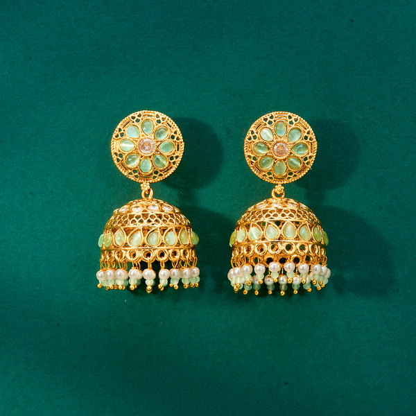Antique Jhumki With Gold Plating 222040