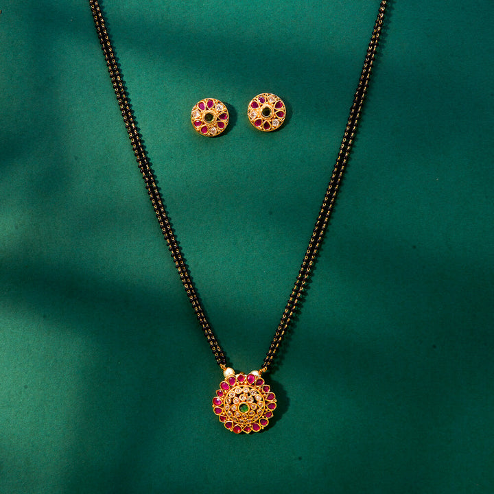 Antique Delicate Mangalsutra With Gold Plating 222093