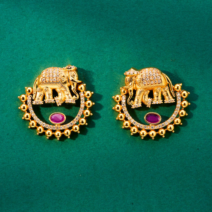 Antique Chand Earring With Gold Plating 222095