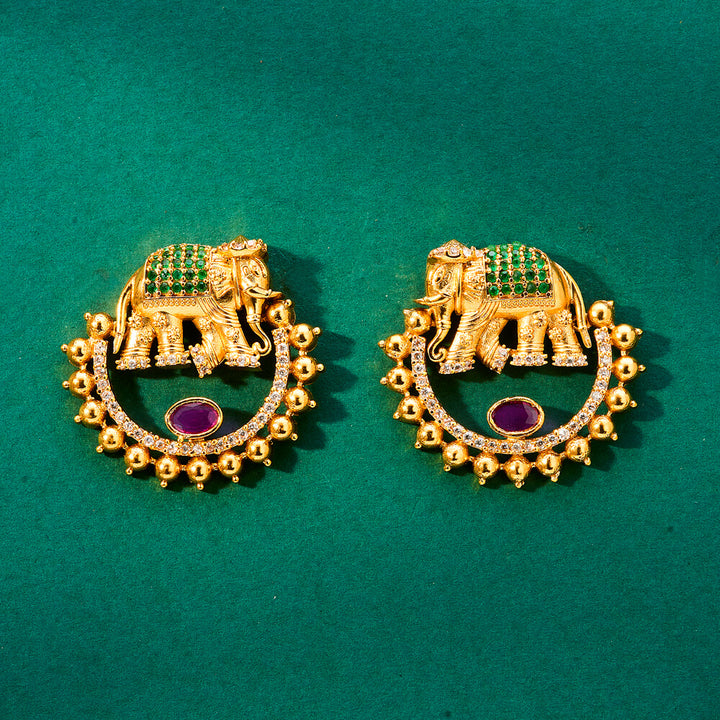 Antique Chand Earring With Gold Plating 222095