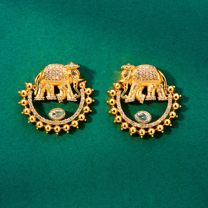 Antique Chand Earring With Gold Plating 222095