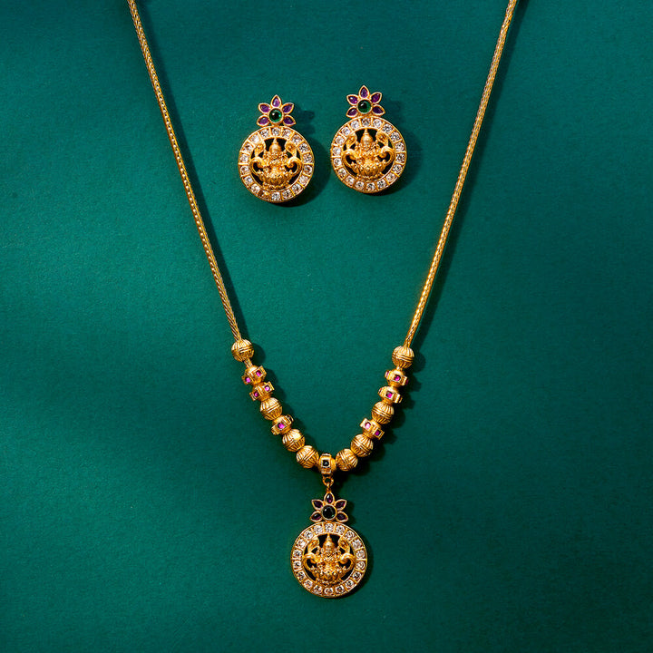 Antique South Indian Pendant Set With Gold Plating 222119