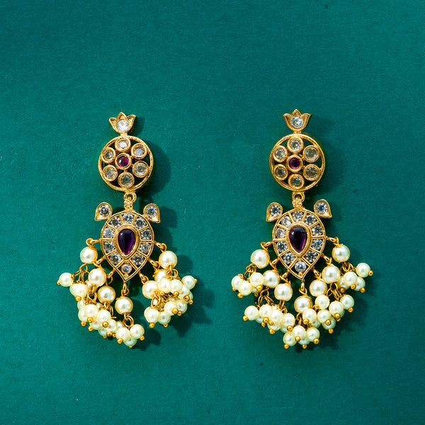 Antique Moti Earring With Gold Plating 222123