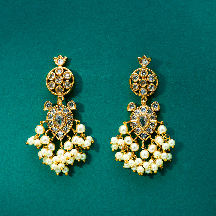 Antique Moti Earring With Gold Plating 222123