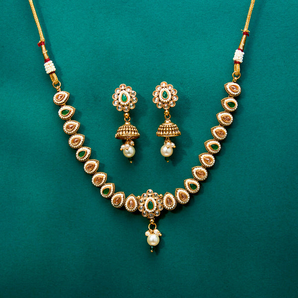 222149 Antique Pearl Necklace With Gold Plating