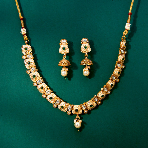 Antique Meenakari Necklace With Gold Plating 222157