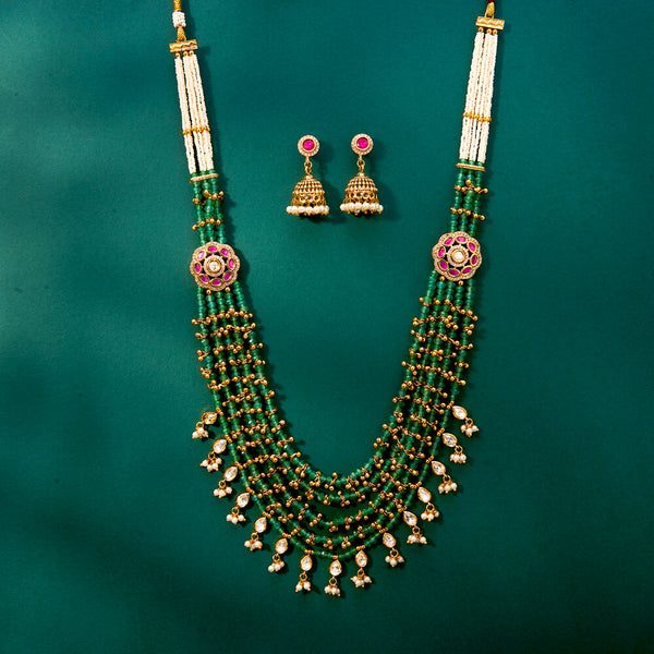 Antique Mala Necklace With Gold Plating 222167