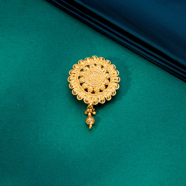 222205 Antique Plain Gold Hair Brooch With Gold Plating