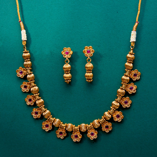 222247 Antique Classic Necklace With Gold Plating