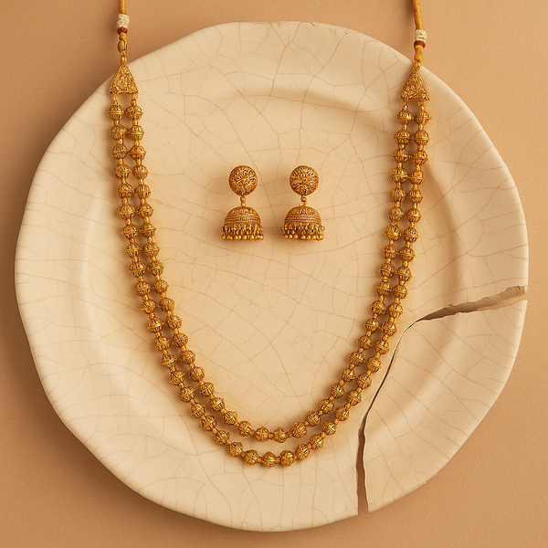 222324 Antique Classic mala Necklace Set With Gold Plating