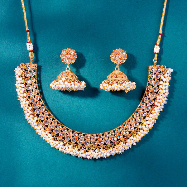 222530 Antique Pearl Necklace With Gold Plating