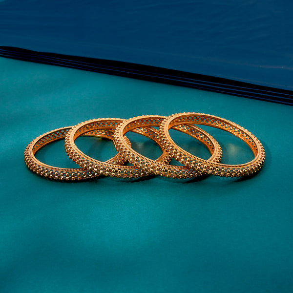 222574 Antique Plain Matte Gold Bangles With Matte Gold Plating